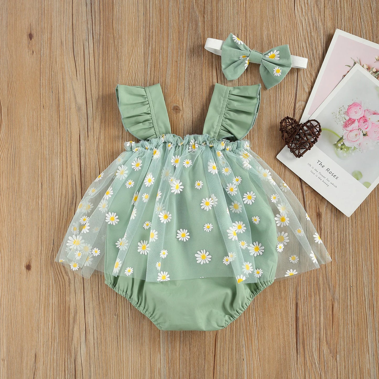 Daisy Tulle Romper & Headband Set