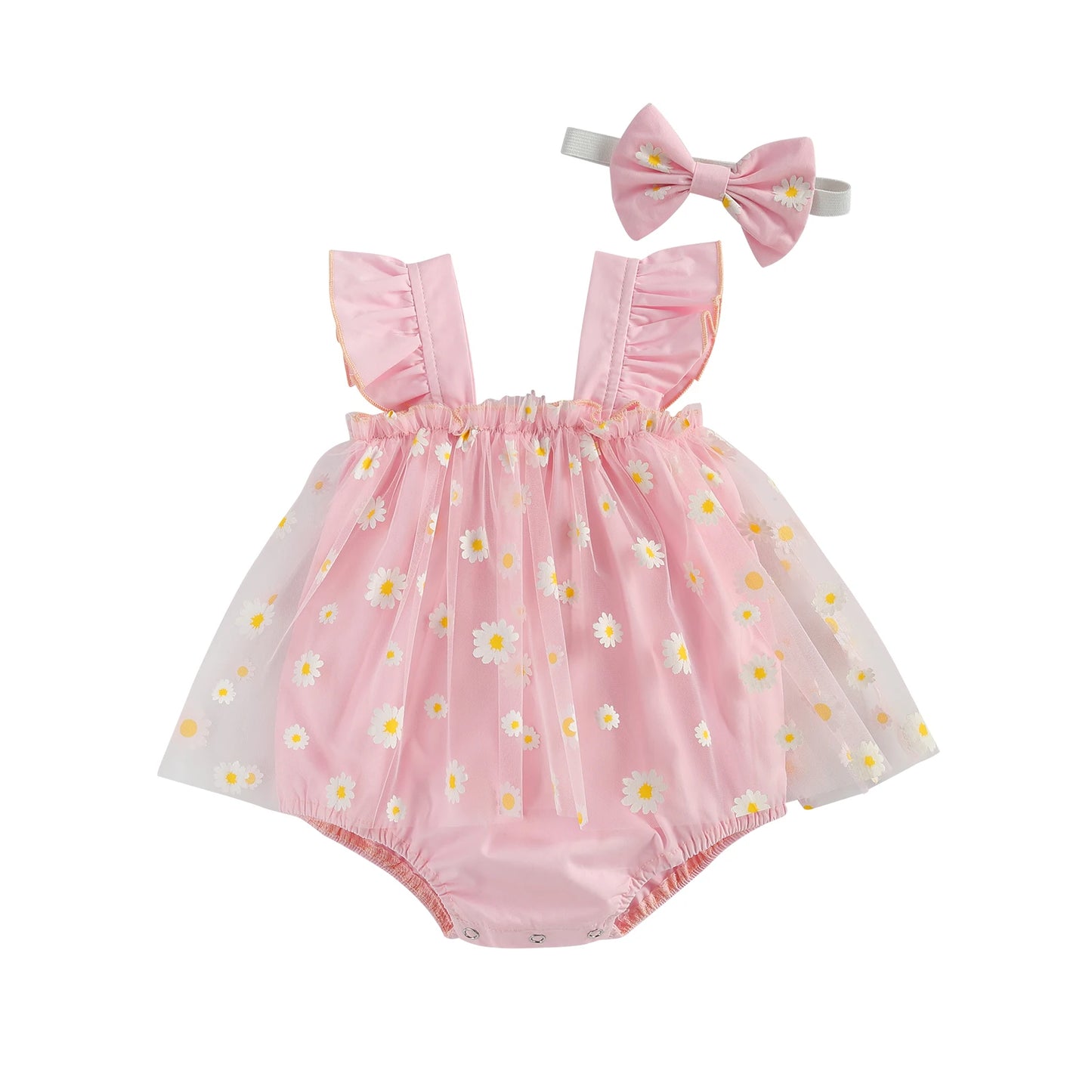 Daisy Tulle Romper & Headband Set