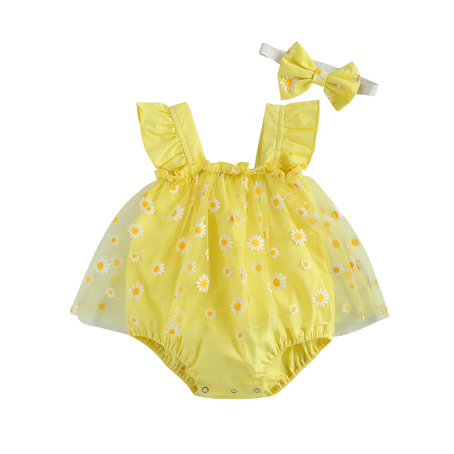 Daisy Tulle Romper & Headband Set