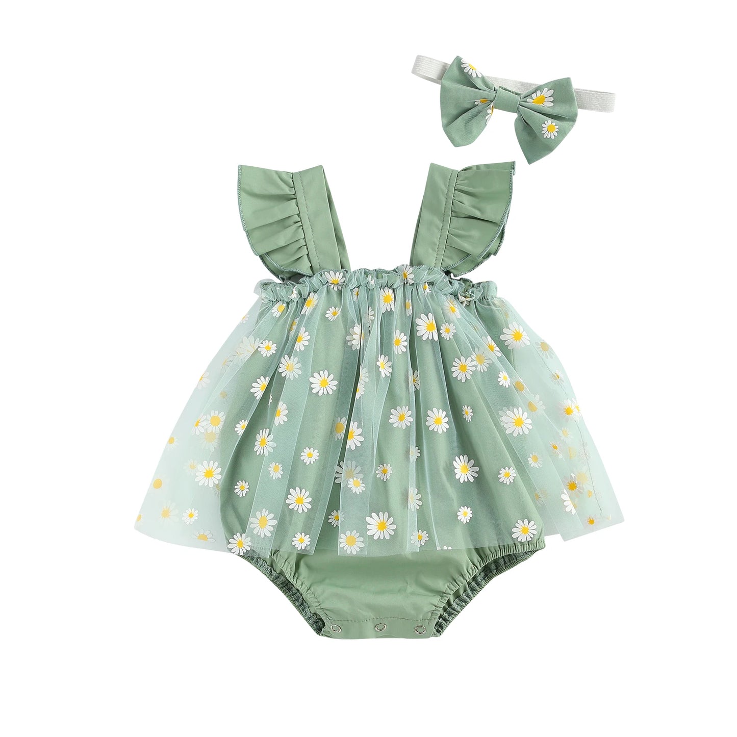 Daisy Tulle Romper & Headband Set