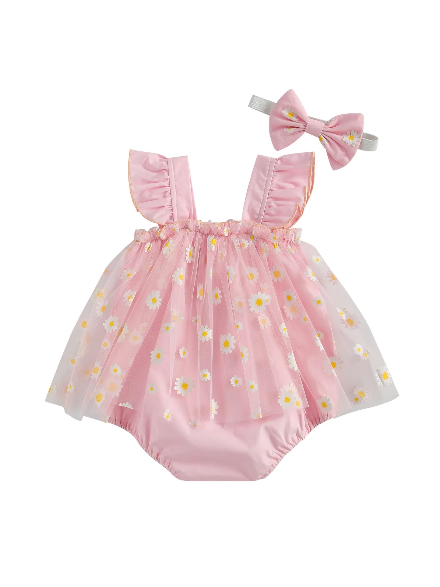 Daisy Tulle Romper & Headband Set
