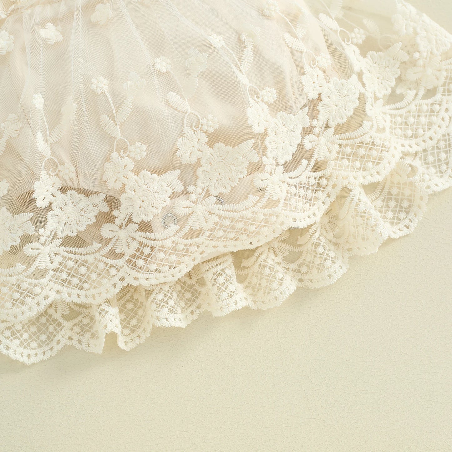 Delicate Floral Lace Baby Romper