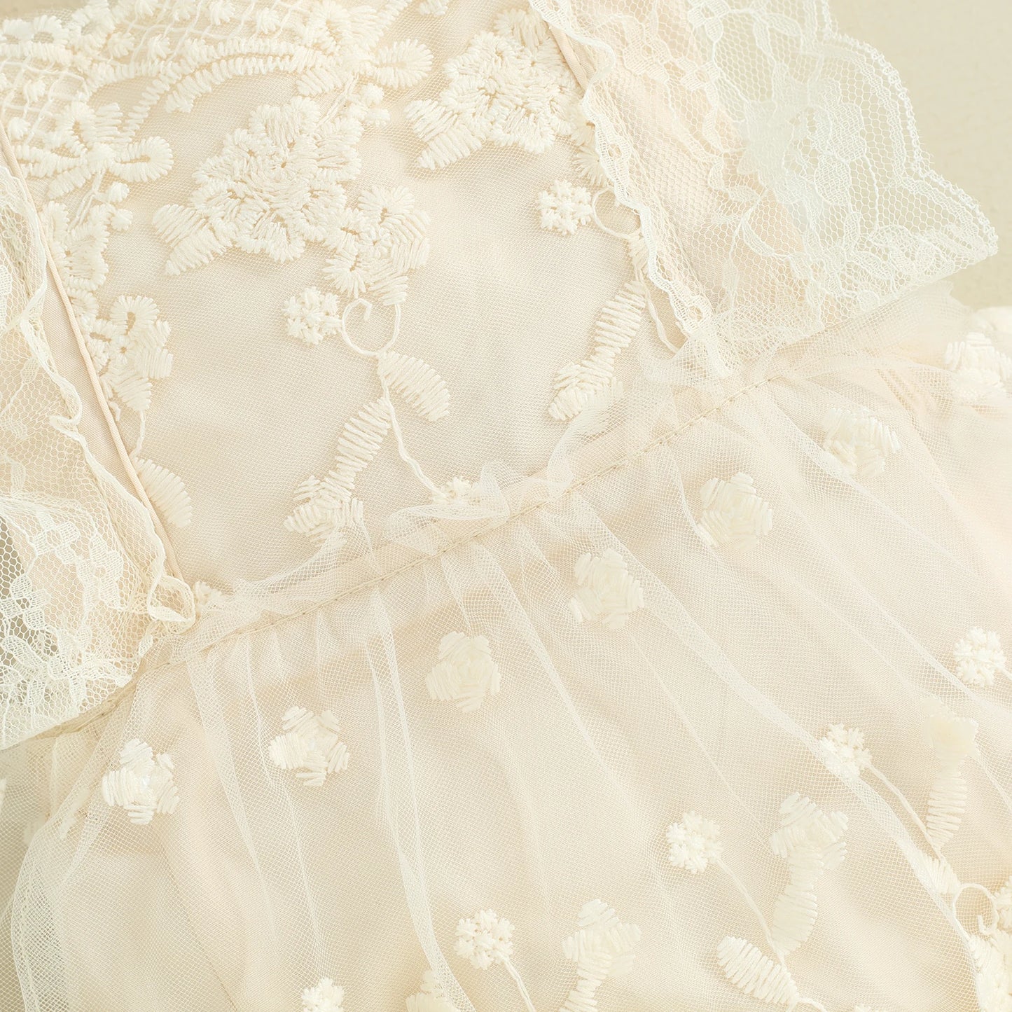 Delicate Floral Lace Baby Romper