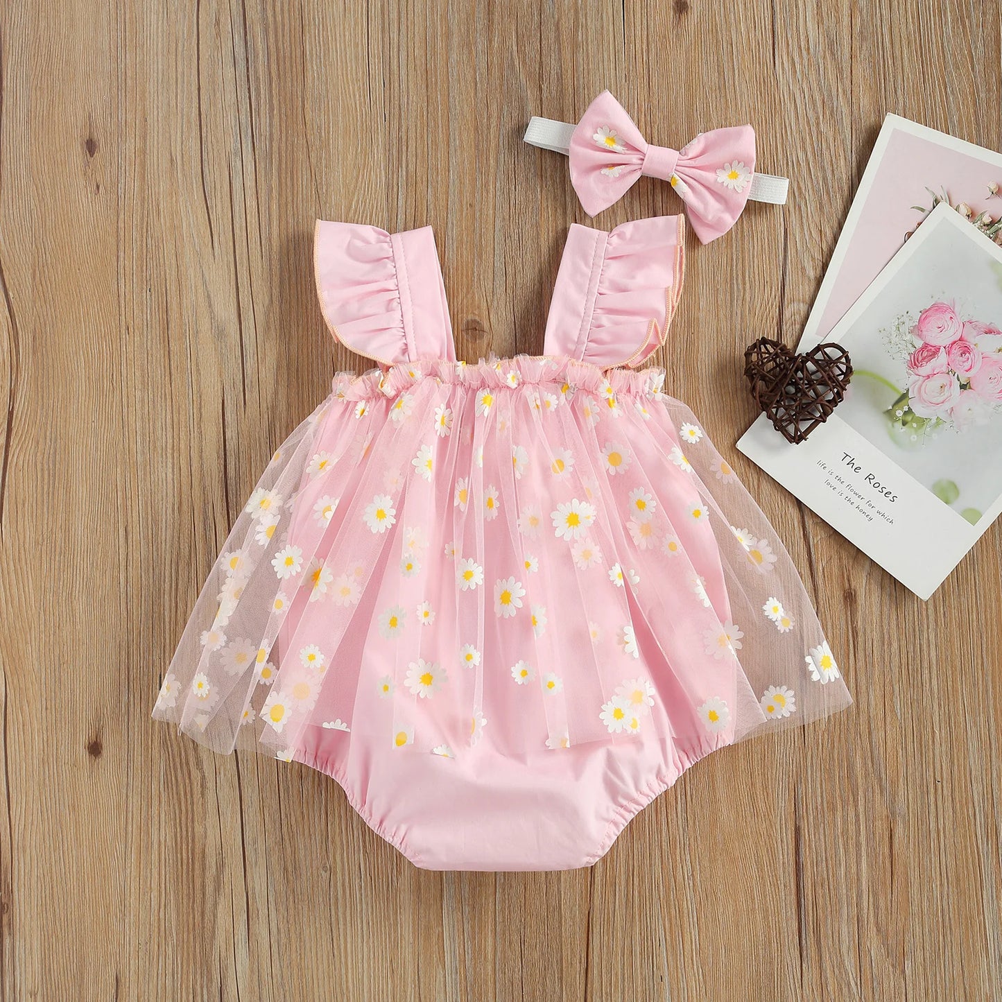 Daisy Tulle Romper & Headband Set