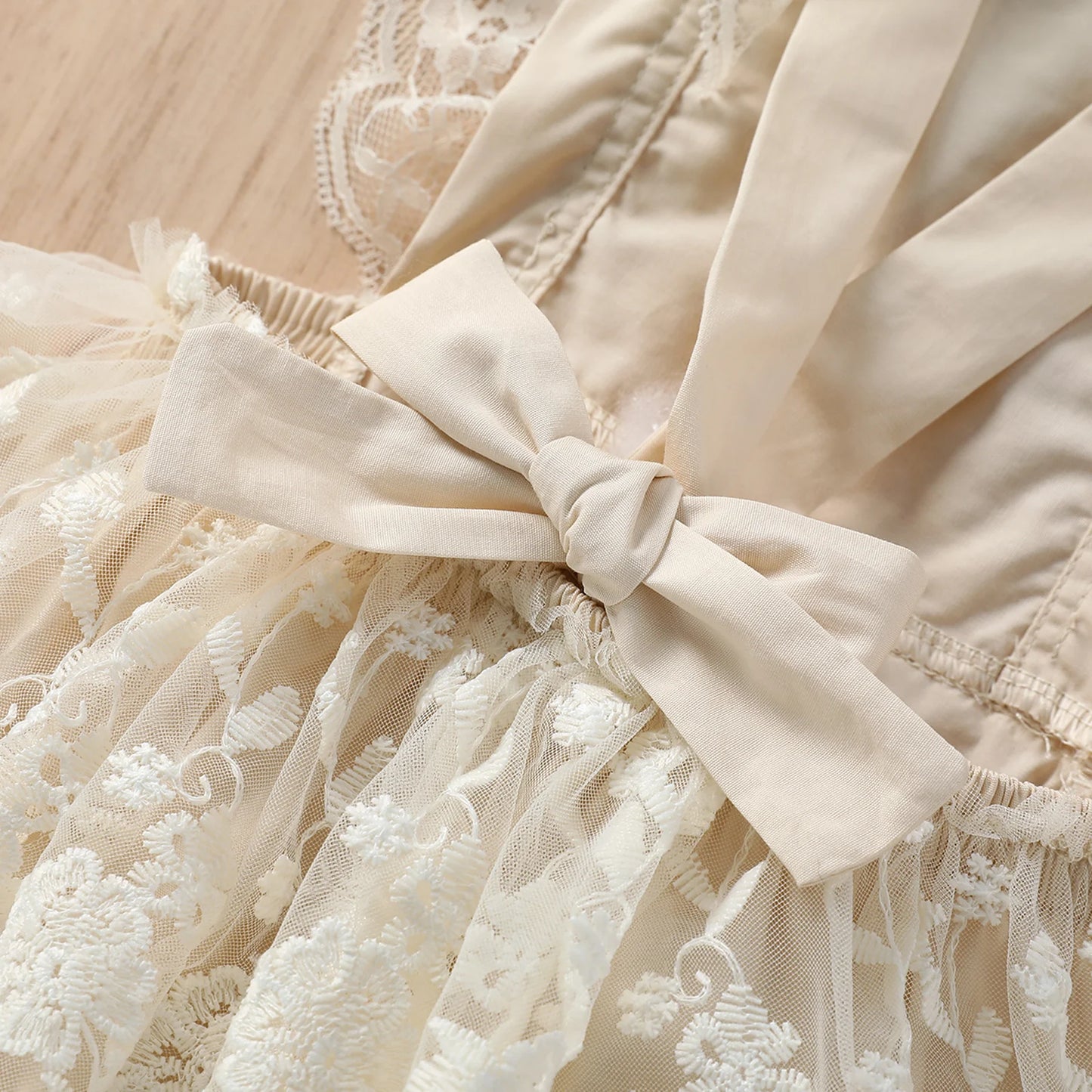 Delicate Floral Lace Baby Romper