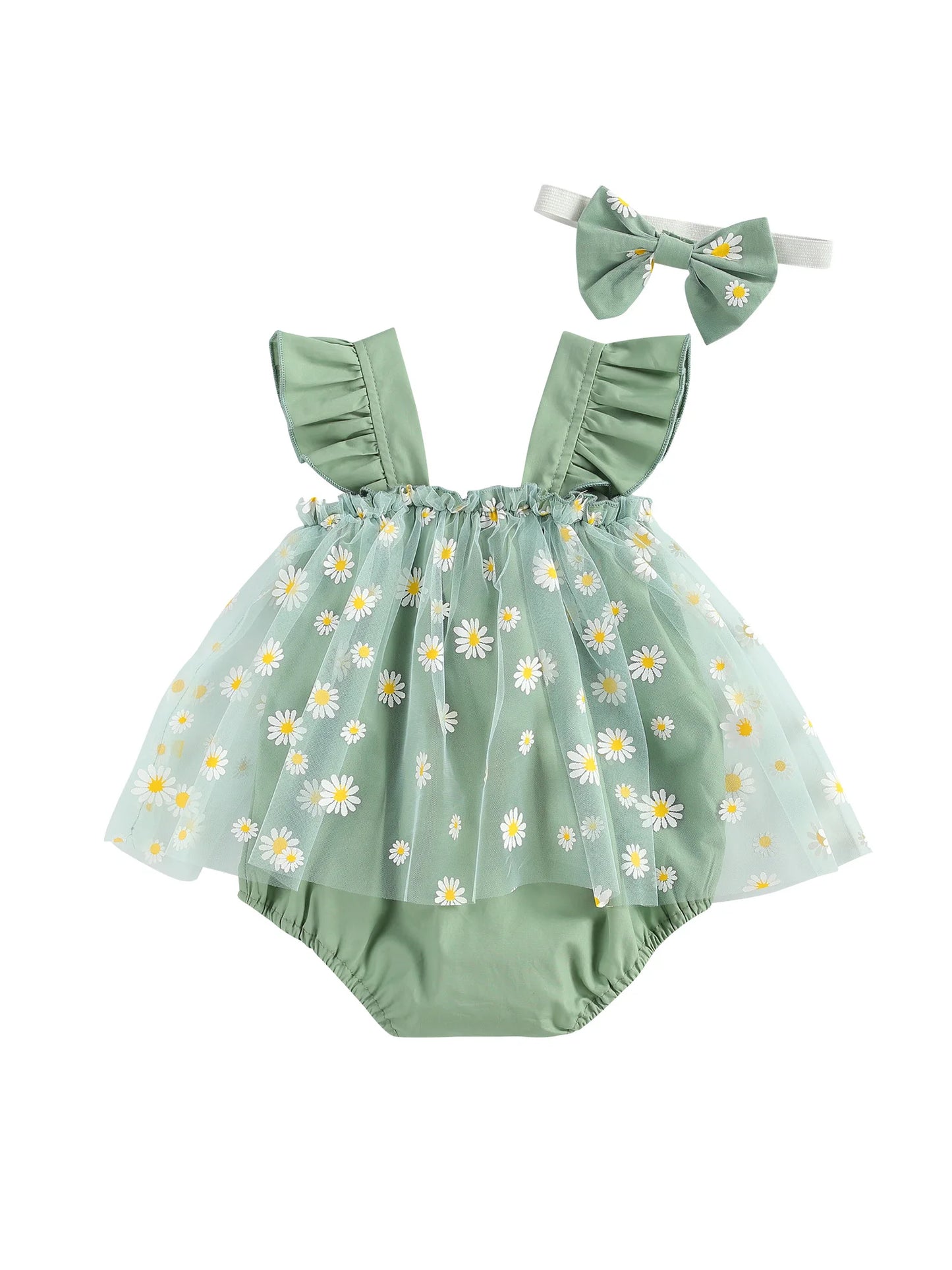 Daisy Tulle Romper & Headband Set
