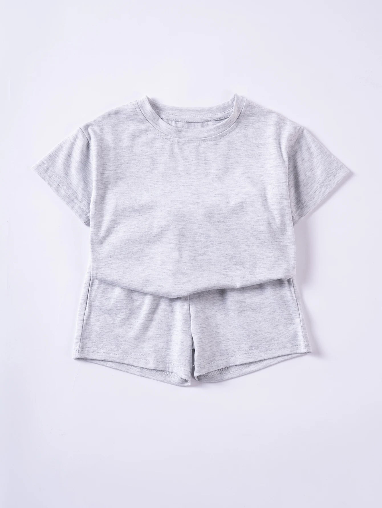 Kids' Solid Color T-Shirt & Shorts Set