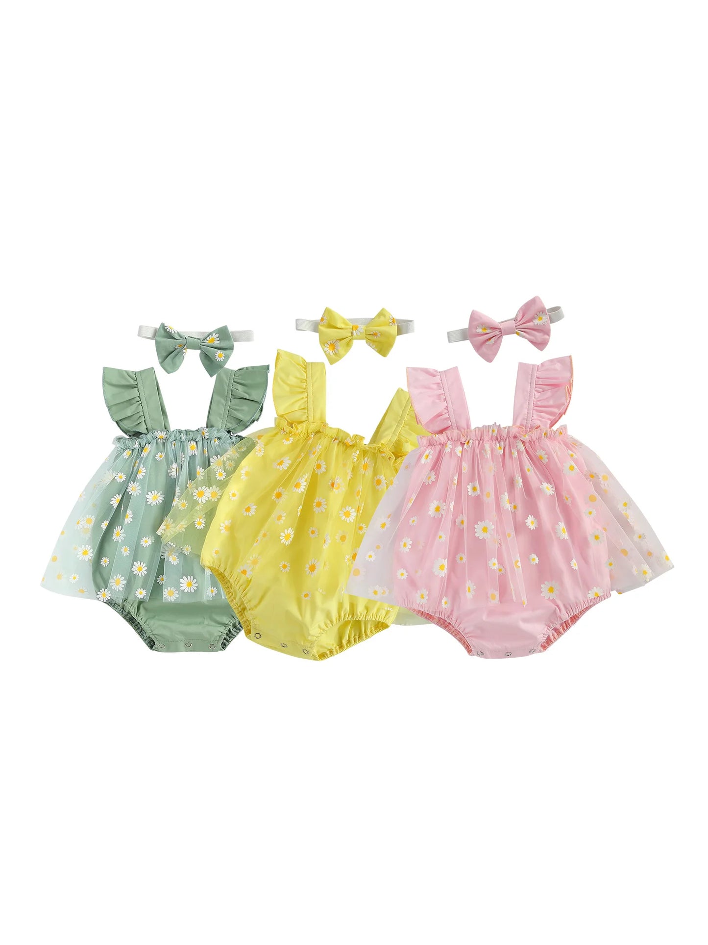 Daisy Tulle Romper & Headband Set