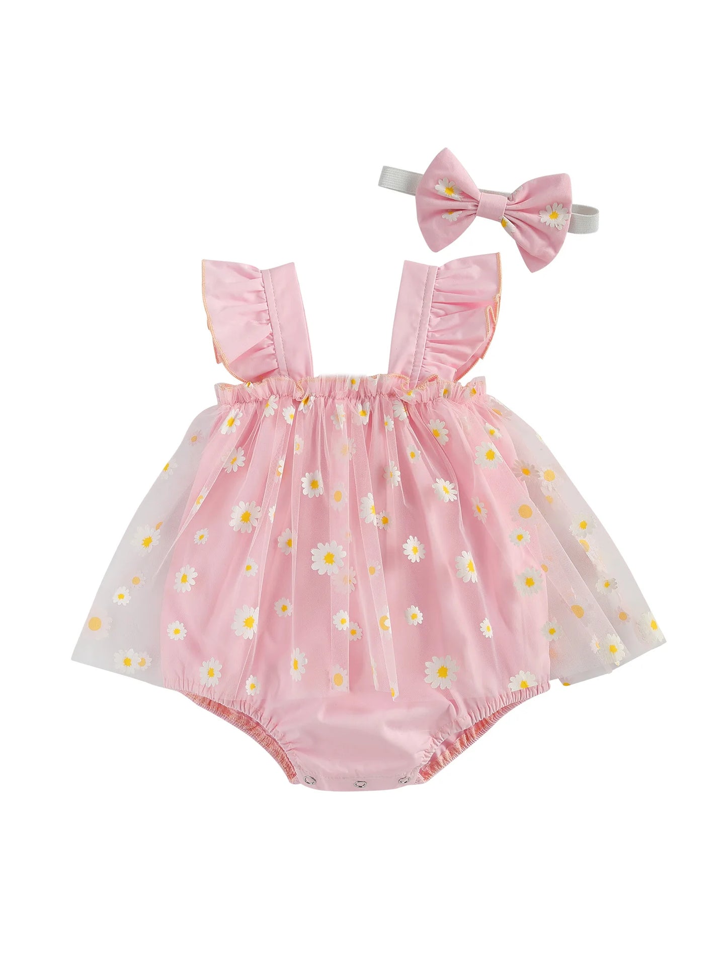 Daisy Tulle Romper & Headband Set