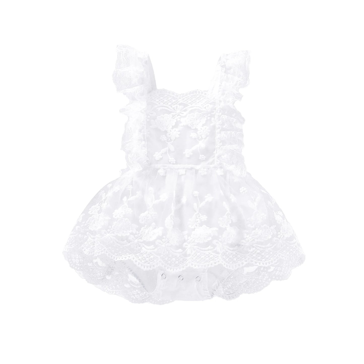 Delicate Floral Lace Baby Romper