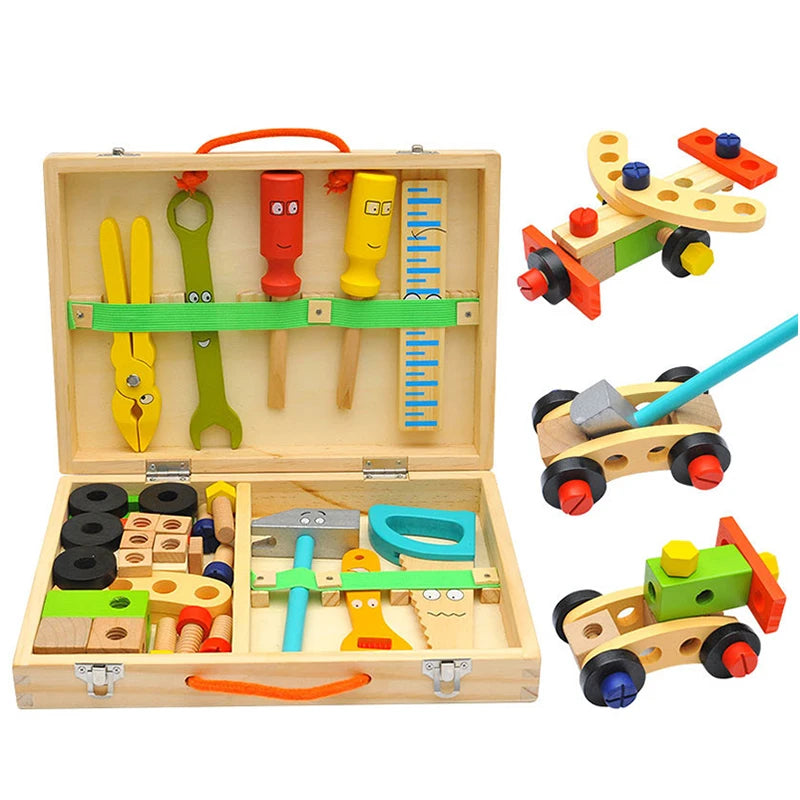 Holz-Werkzeugkasten-Spielset