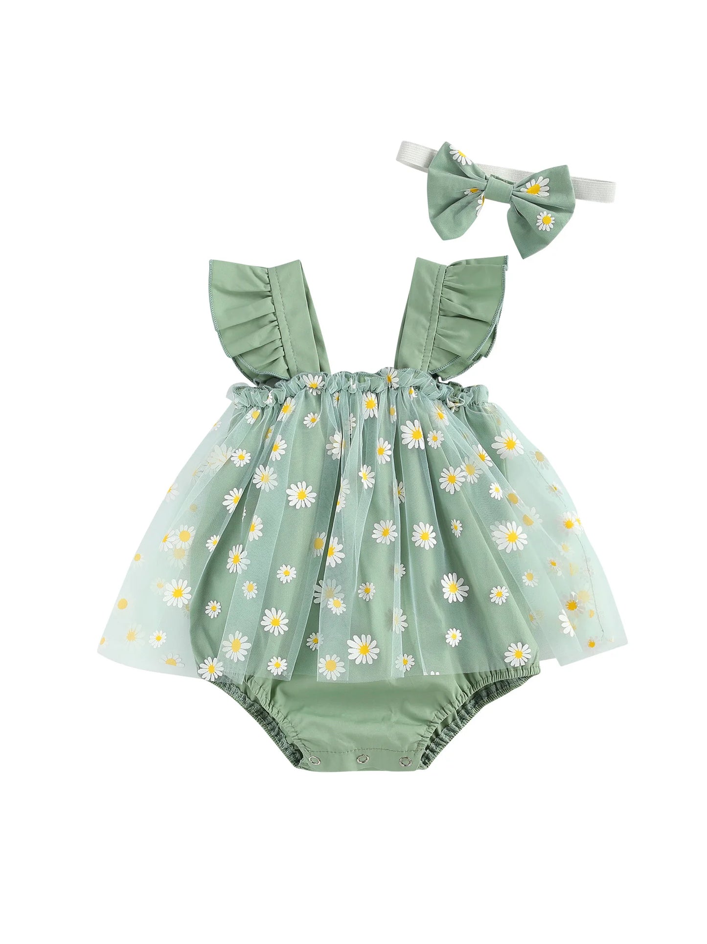 Daisy Tulle Romper & Headband Set