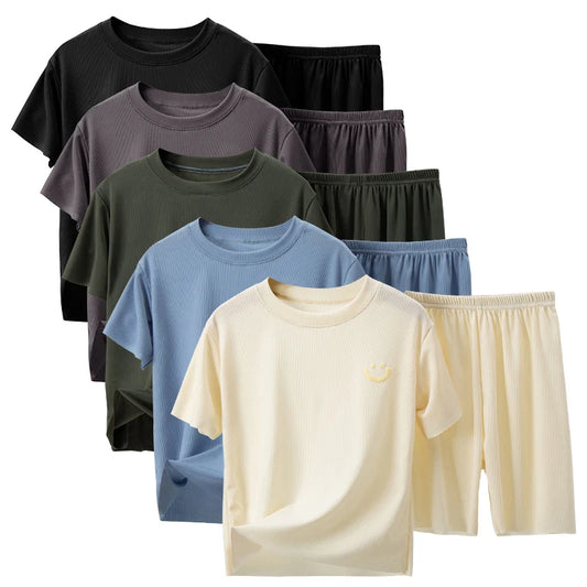 Comfortable Solid Color Kids' Pajama Sets