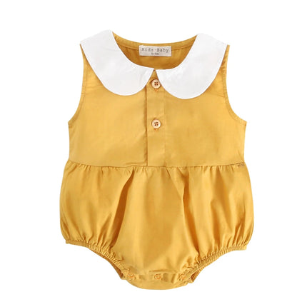 Gingham Sleeveless Baby Rompers