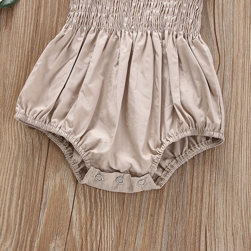 Smocked Baby Romper with Bow