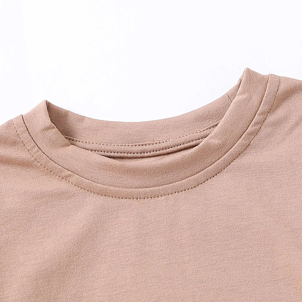 Kids' Solid Color T-Shirt & Shorts Set