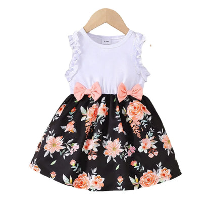 Skirt Top Dress with Ruffle Sleeves