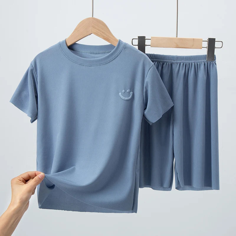 Comfortable Solid Color Kids' Pajama Sets