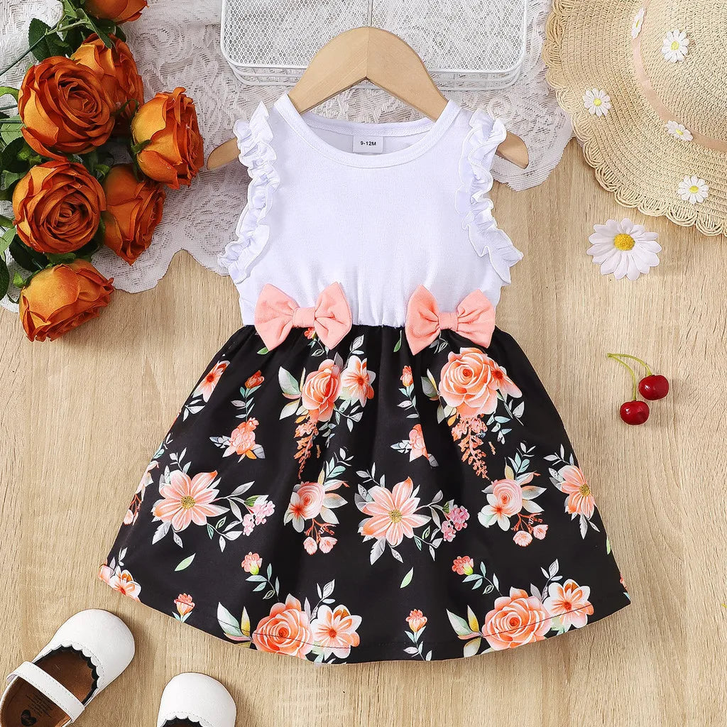 Skirt Top Dress with Ruffle Sleeves