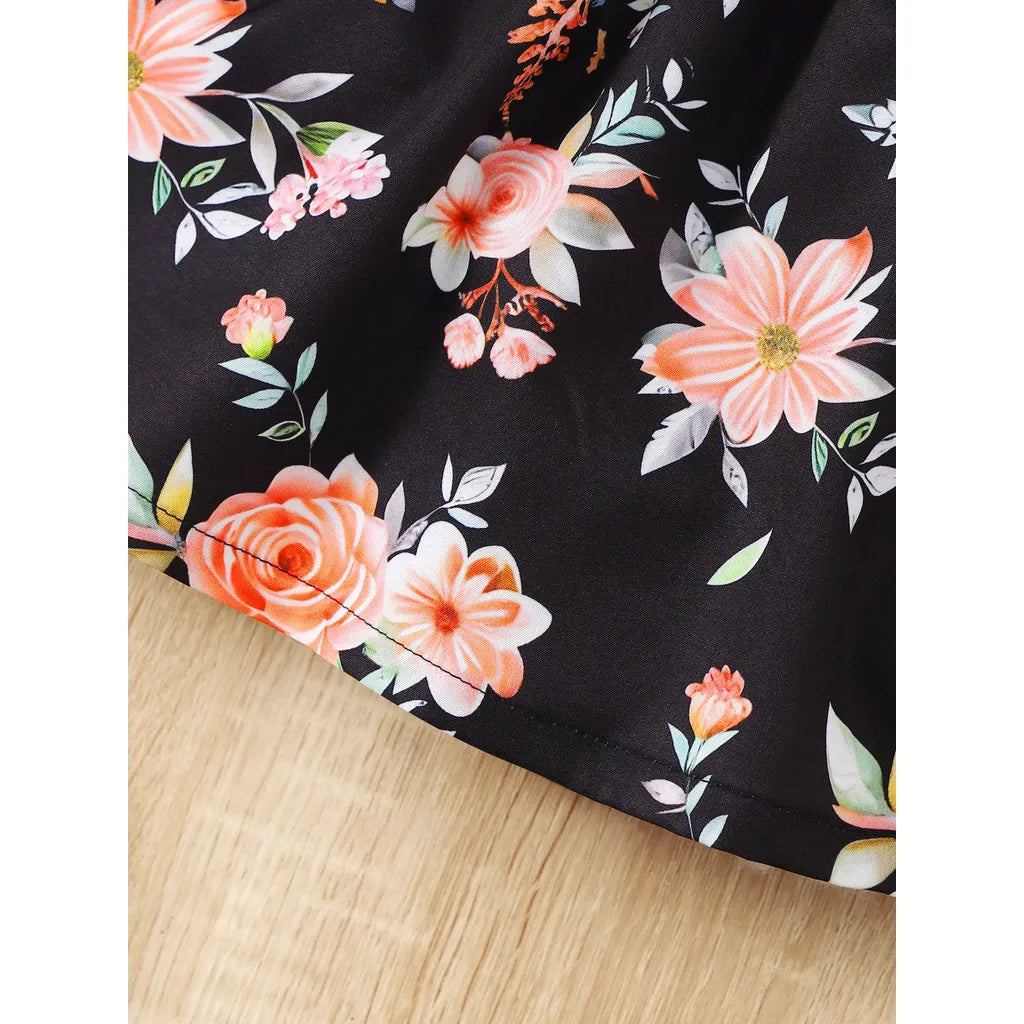 Skirt Top Dress with Ruffle Sleeves