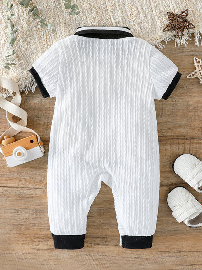 Trendy Ribbed Polo Romper