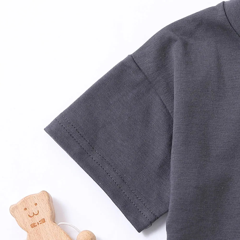 Kids' Solid Color T-Shirt & Shorts Set