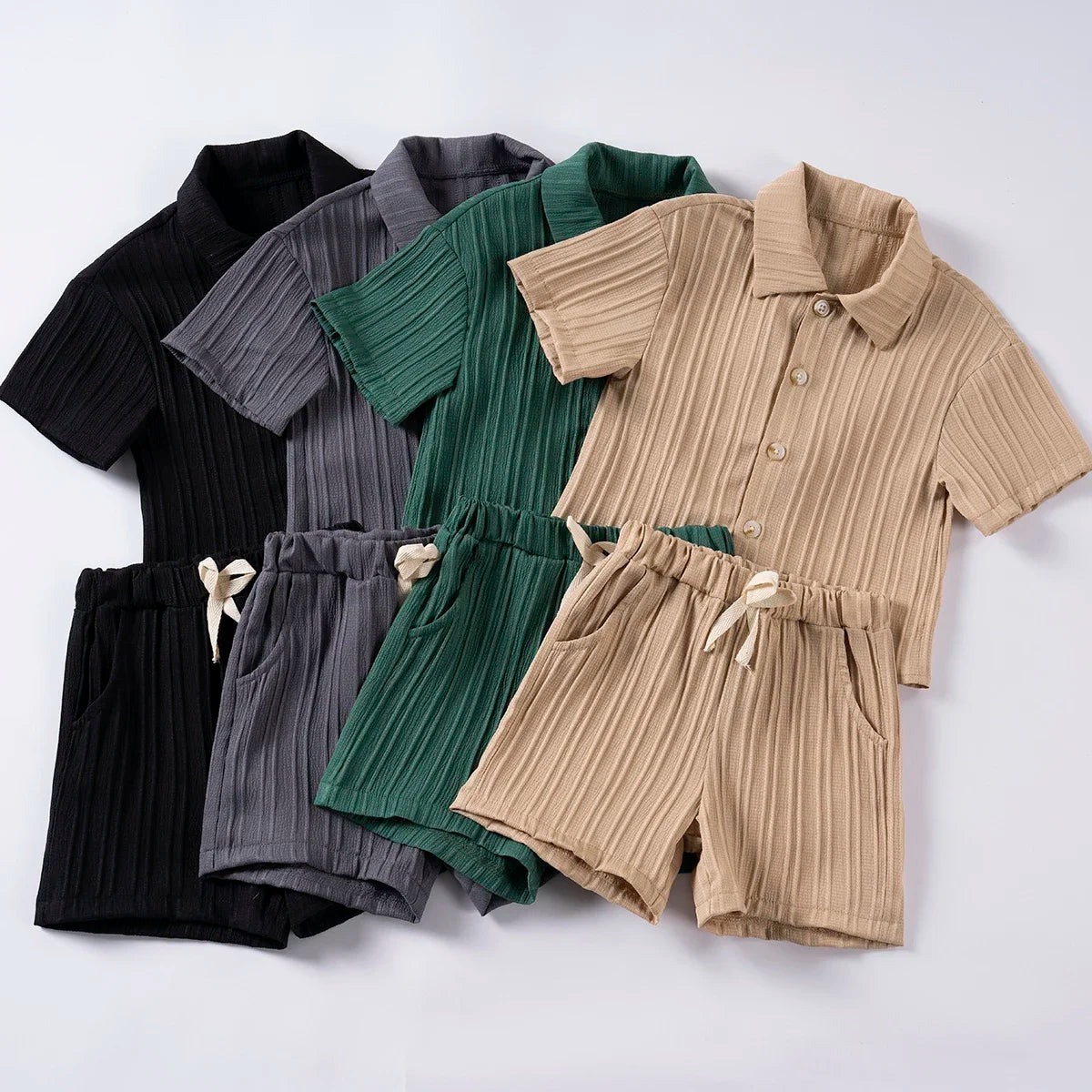 Stylish Ribbed Knit Kids' Outfit Sets