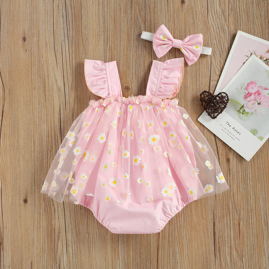 Daisy Tulle Romper & Headband Set