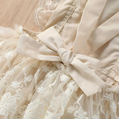 Elegant Lace Ruffle Baby Romper