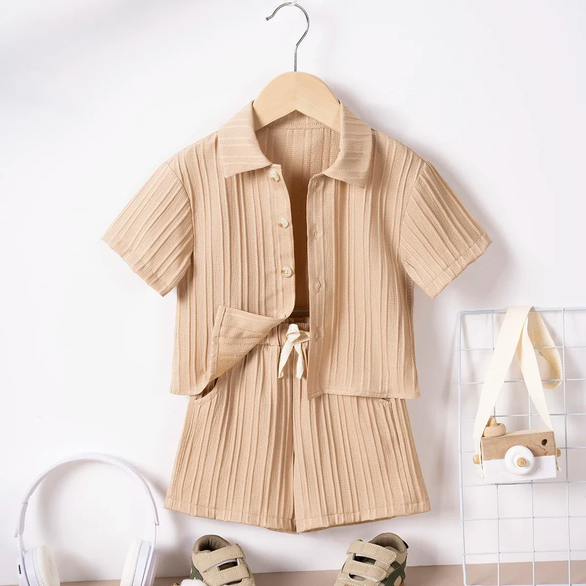 Stylish Ribbed Knit Kids' Outfit Sets