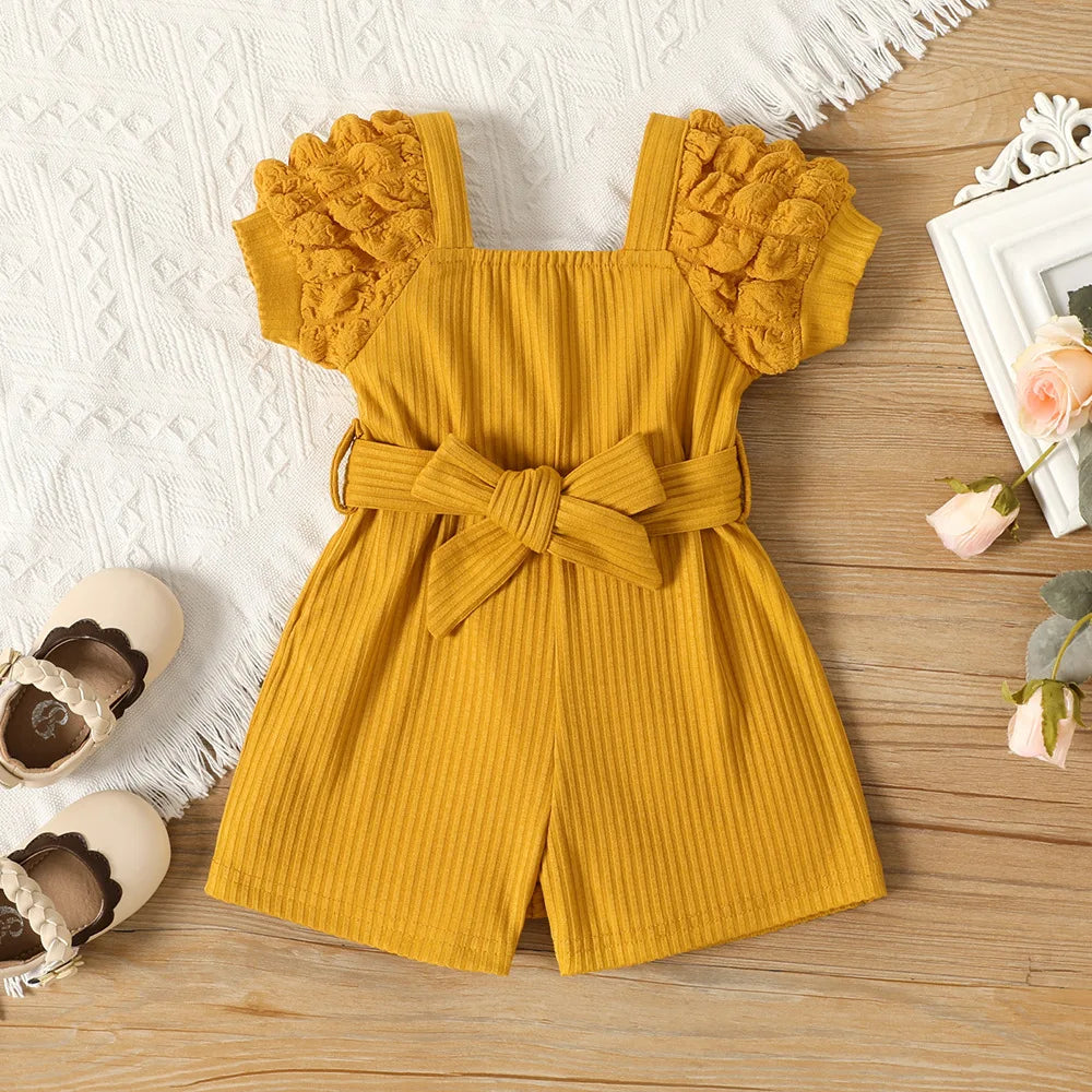 Ruffle Sleeve Baby Rompers