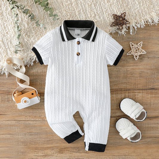 Trendy Ribbed Polo Romper