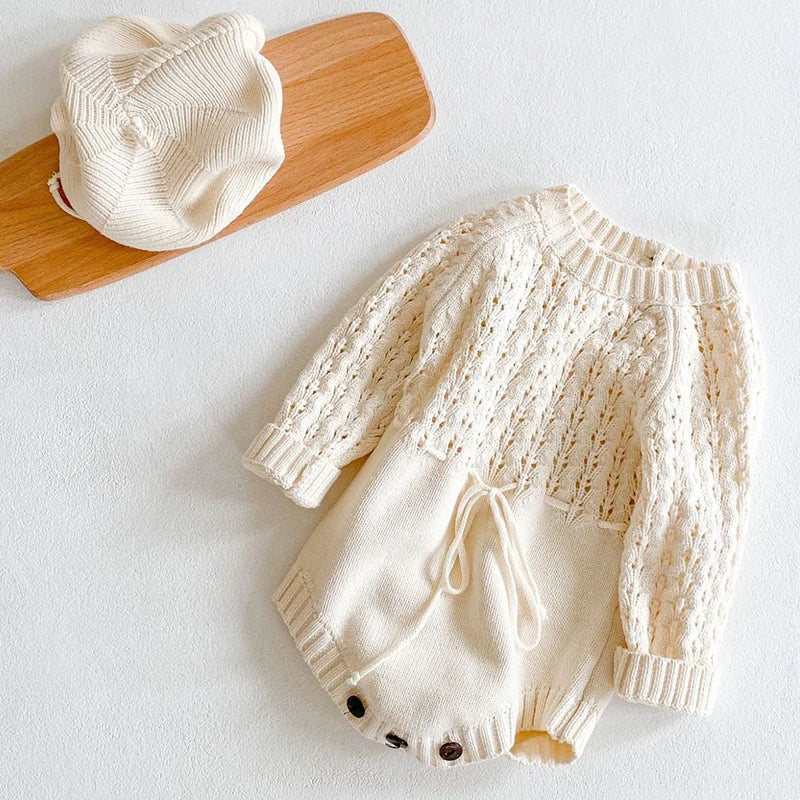 Knit Long Sleeve Baby Romper