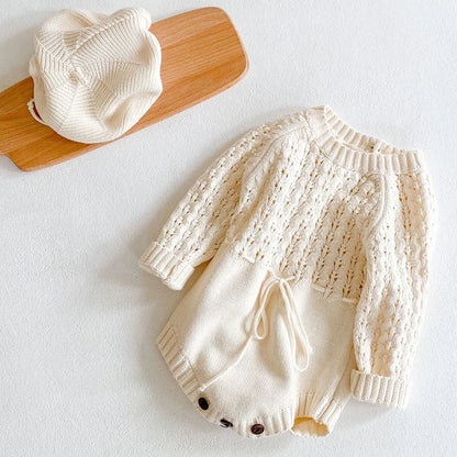 Knit Long Sleeve Baby Romper