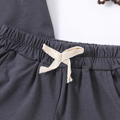 Kids' Solid Color T-Shirt & Shorts Set