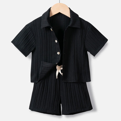Stylish Ribbed Knit Kids' Outfit Sets