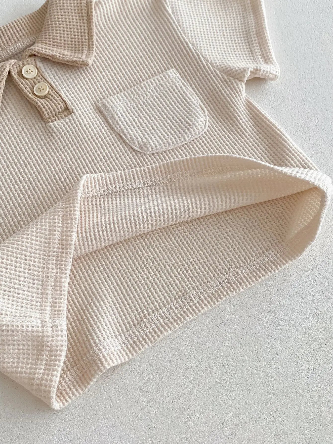 Little Gentleman Ribbed Polo & Shorts Set