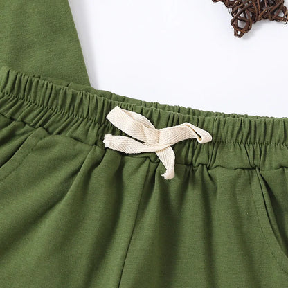 Kids' Solid Color T-Shirt & Shorts Set