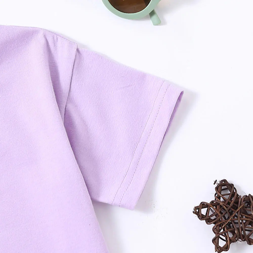 Kids' Solid Color T-Shirt & Shorts Set
