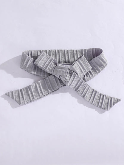 Stylish Pleated Paper Bag Waist Pants with Tie