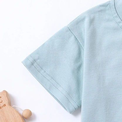 Kids' Solid Color T-Shirt & Shorts Set