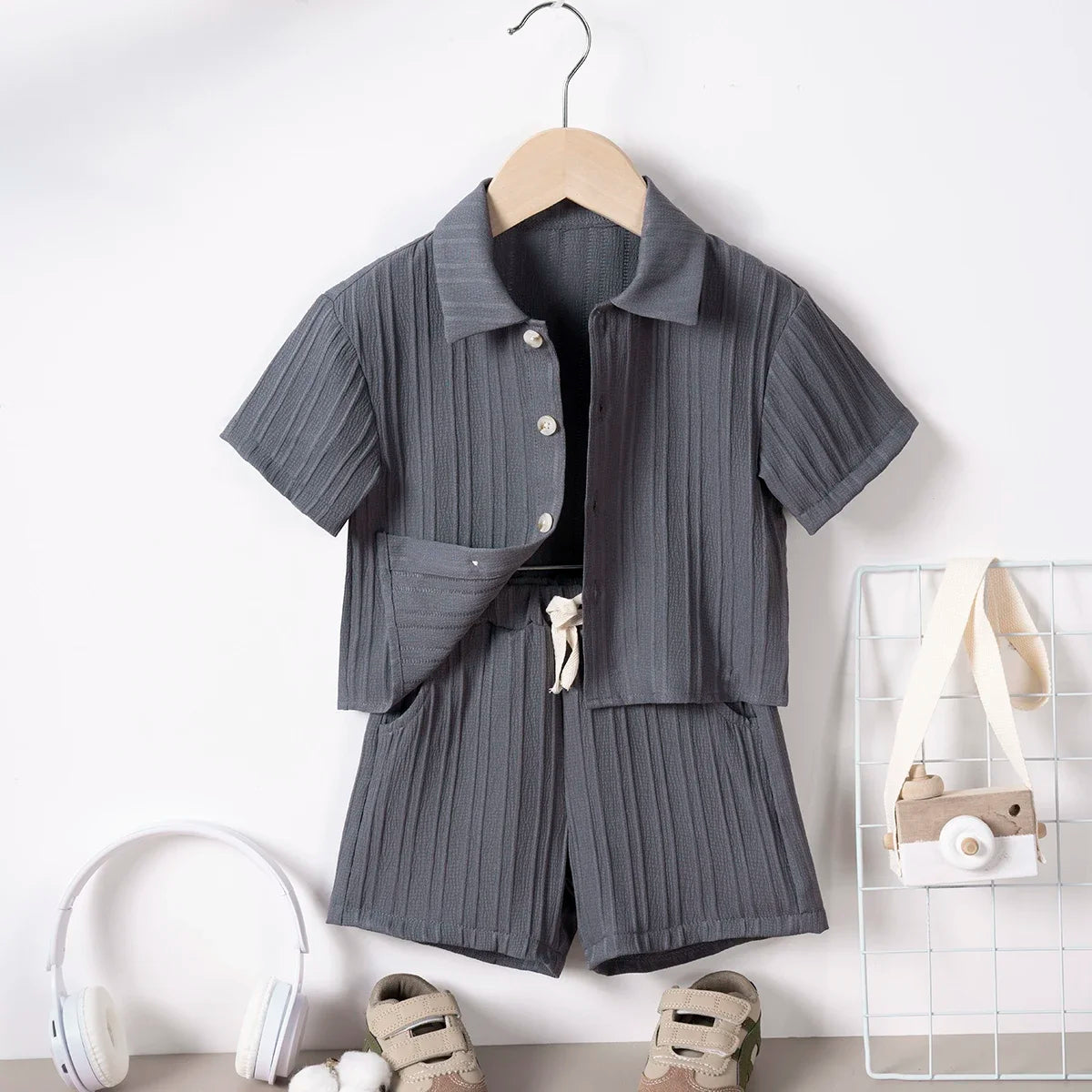 Stylish Ribbed Knit Kids' Outfit Sets