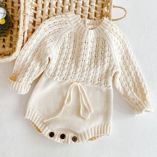 Knit Long Sleeve Baby Romper