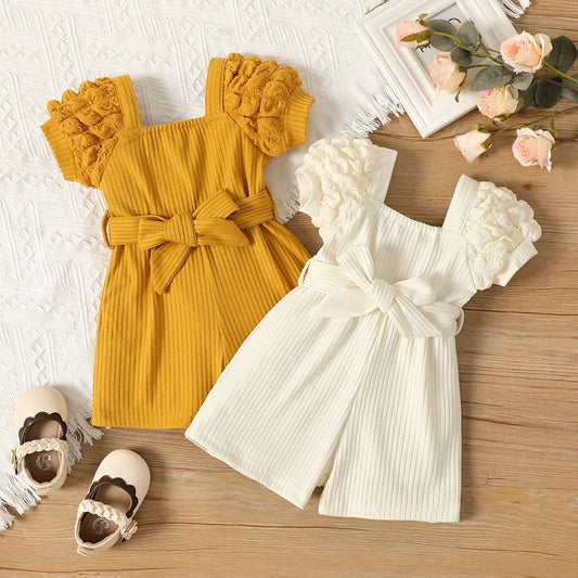 Ruffle Sleeve Baby Rompers