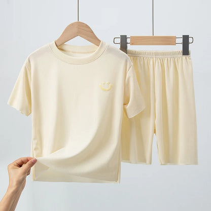 Comfortable Solid Color Kids' Pajama Sets