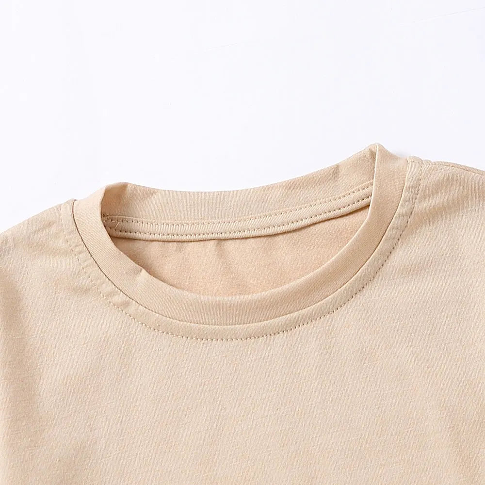 Kids' Solid Color T-Shirt & Shorts Set