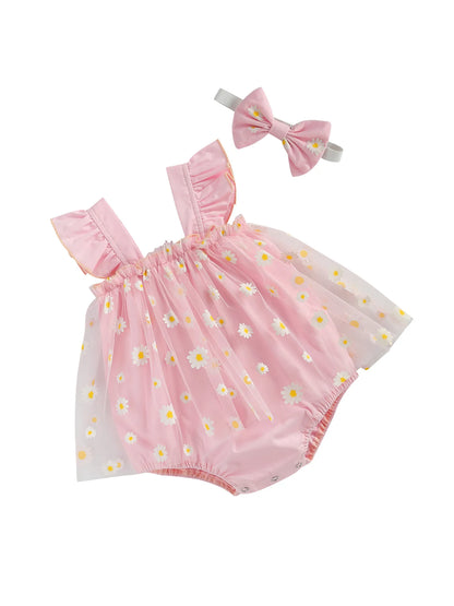 Daisy Tulle Romper & Headband Set