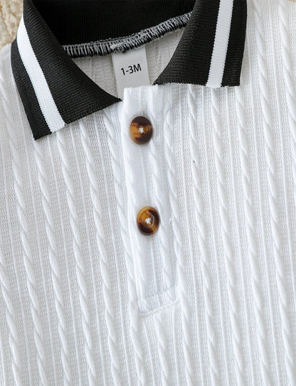 Trendy Ribbed Polo Romper
