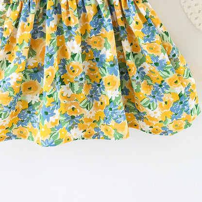 Floral Sundress & Sun Hat Set with Bow