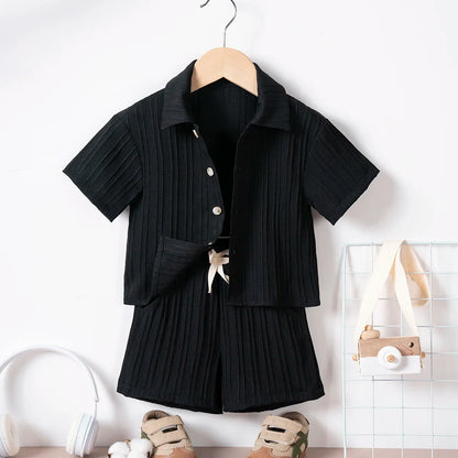 Stylish Ribbed Knit Kids' Outfit Sets